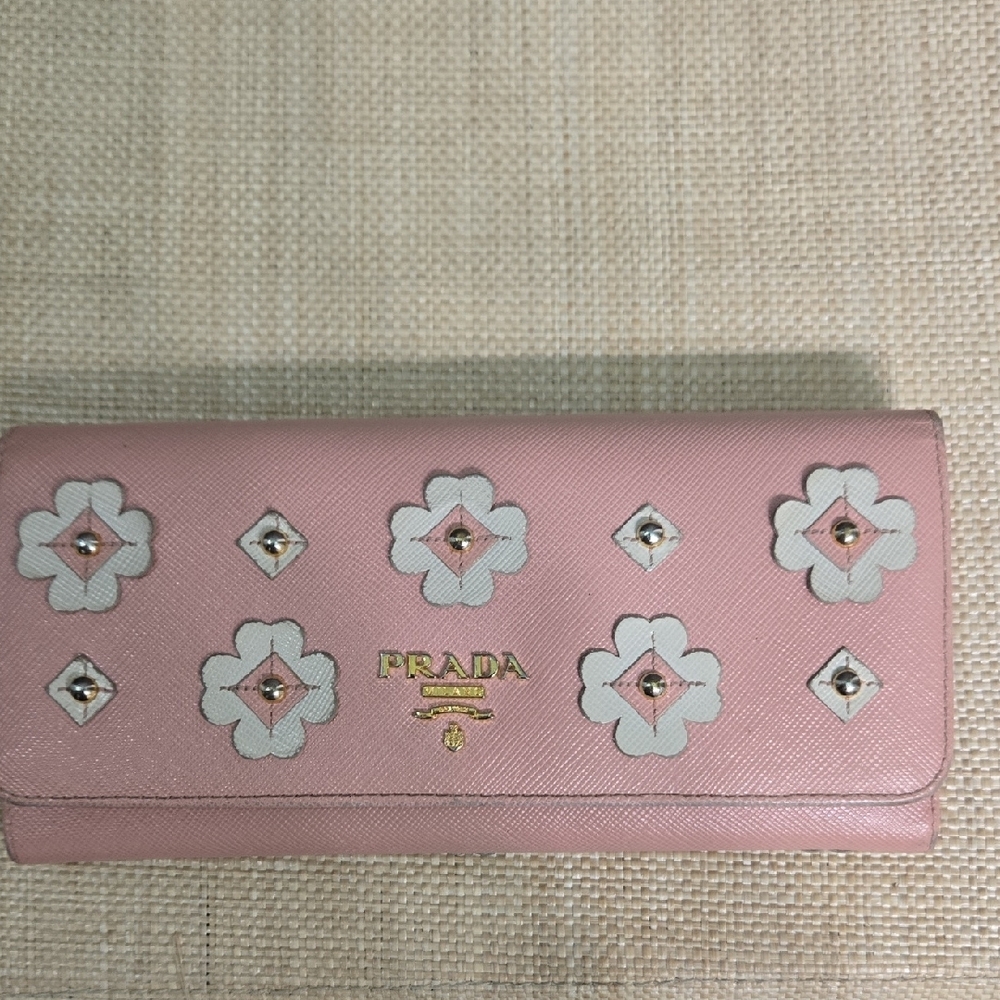 Prada Pink and White Floral Wallet EUC - Picture 10 of 15